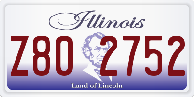 IL license plate Z802752