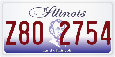 IL license plate Z802754