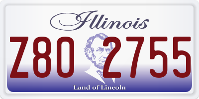 IL license plate Z802755