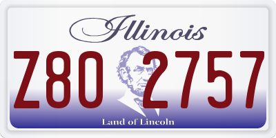 IL license plate Z802757