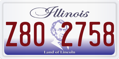 IL license plate Z802758