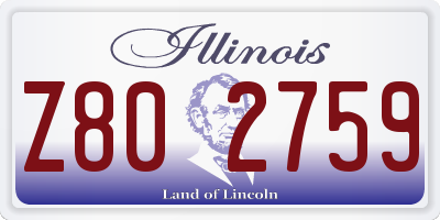 IL license plate Z802759