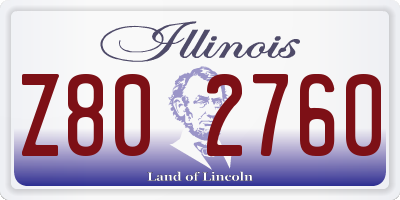 IL license plate Z802760
