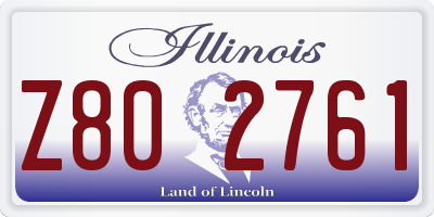 IL license plate Z802761