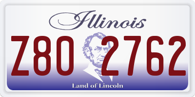 IL license plate Z802762