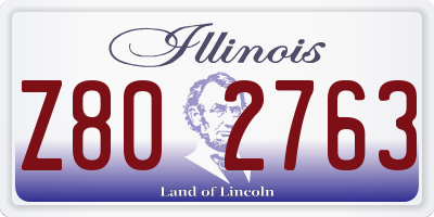 IL license plate Z802763