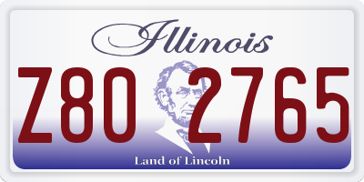 IL license plate Z802765