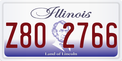 IL license plate Z802766
