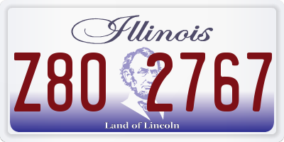 IL license plate Z802767