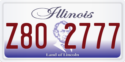 IL license plate Z802777