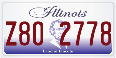 IL license plate Z802778