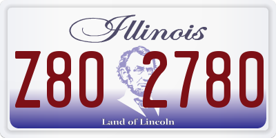 IL license plate Z802780