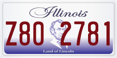 IL license plate Z802781