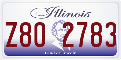 IL license plate Z802783