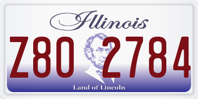 IL license plate Z802784