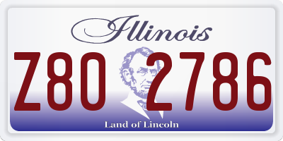 IL license plate Z802786