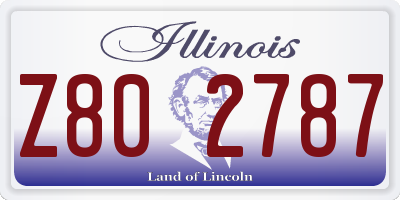 IL license plate Z802787