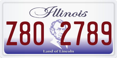 IL license plate Z802789