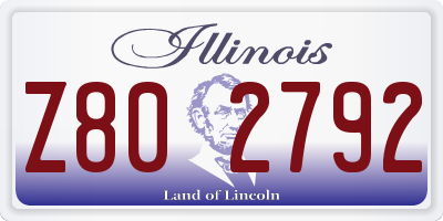 IL license plate Z802792