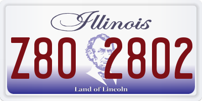 IL license plate Z802802