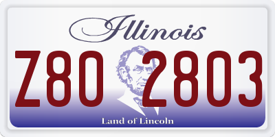 IL license plate Z802803