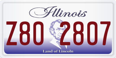 IL license plate Z802807