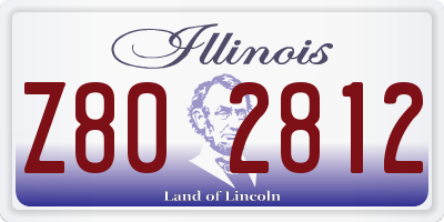 IL license plate Z802812