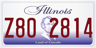 IL license plate Z802814