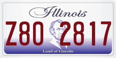 IL license plate Z802817