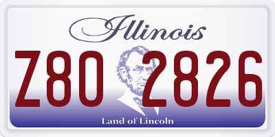 IL license plate Z802826