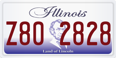 IL license plate Z802828