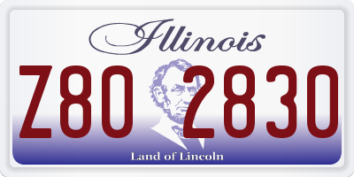 IL license plate Z802830