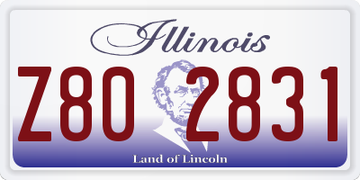 IL license plate Z802831