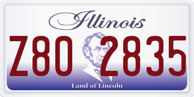 IL license plate Z802835