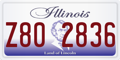 IL license plate Z802836