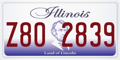 IL license plate Z802839