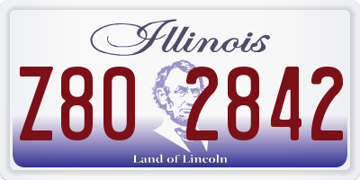 IL license plate Z802842