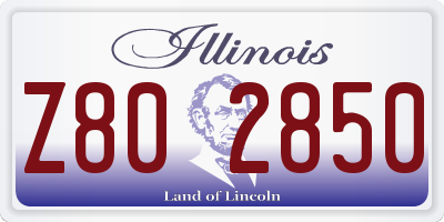 IL license plate Z802850