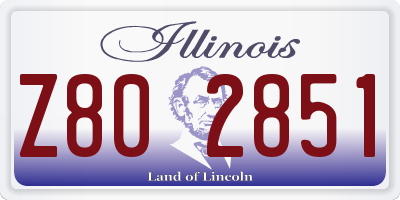 IL license plate Z802851