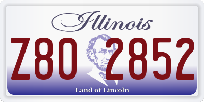 IL license plate Z802852