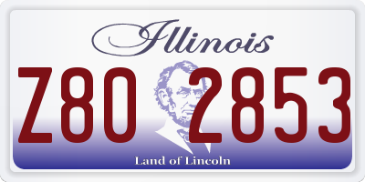 IL license plate Z802853