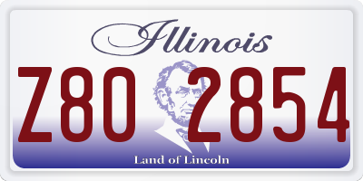 IL license plate Z802854