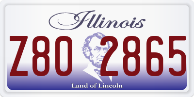 IL license plate Z802865