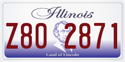 IL license plate Z802871