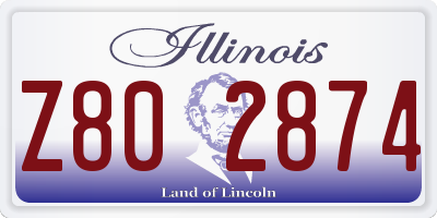 IL license plate Z802874