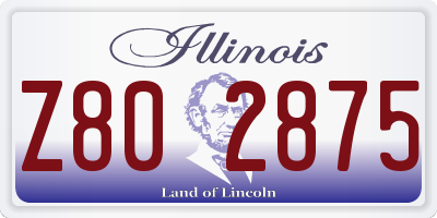 IL license plate Z802875