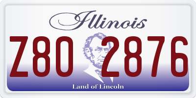 IL license plate Z802876