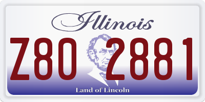 IL license plate Z802881