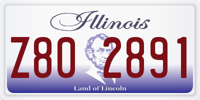 IL license plate Z802891