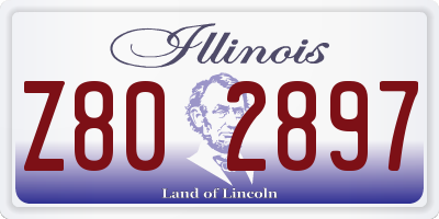 IL license plate Z802897
